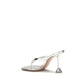 Silver Calf Leather Bos Taurus Stiletto Heel Sandals