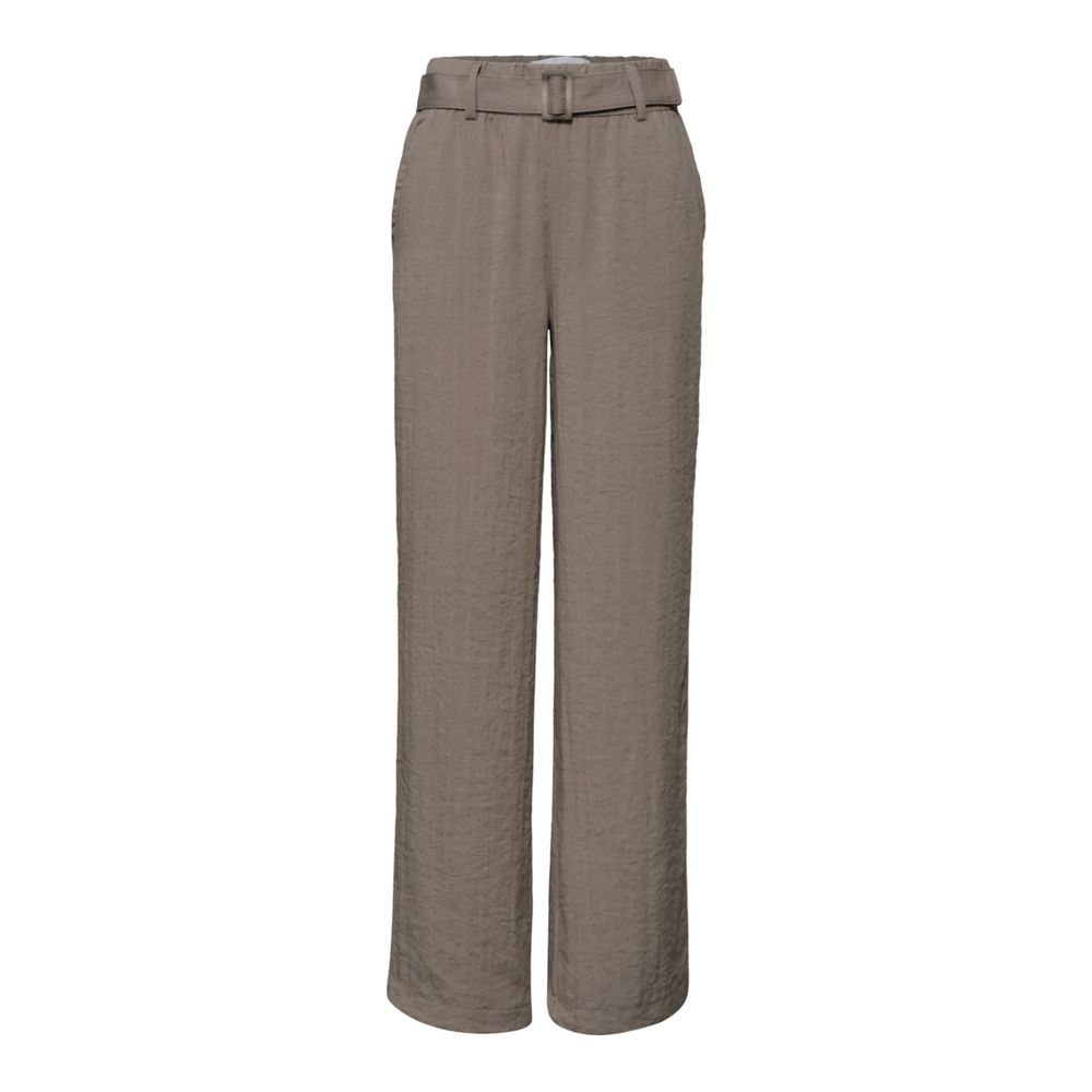 Beige Viscose Casual Pants