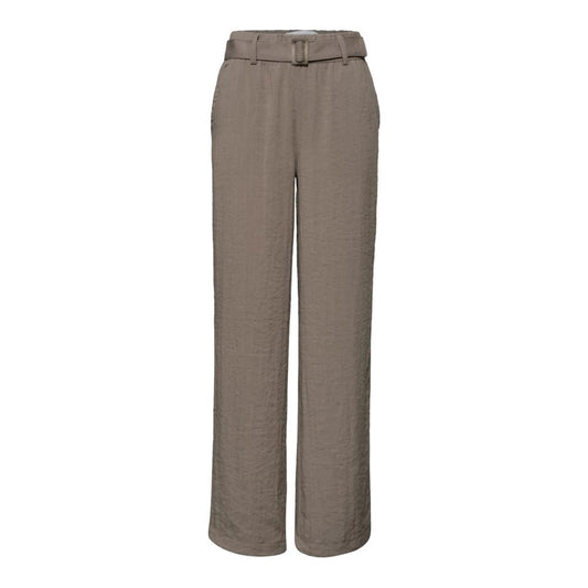 Beige Viscose Casual Pants