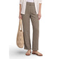 Beige Viscose Casual Pants