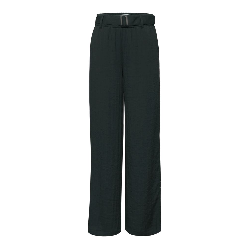 Black Viscose Casual Pants