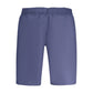 Blue Polyester Men's Swim Boxer