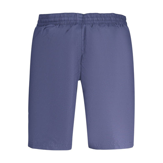 Blue Polyester Men's Swim Boxer