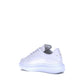 White Calf Leather Bos Taurus Platform Sneakers