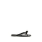 Black Cotton Flip-Flop Sandals