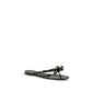Black Cotton Flip-Flop Sandals