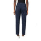 Blue Elastane Casual Pants