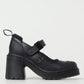 Black Leather Platform Pumps