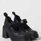 Black Leather Platform Pumps