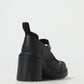 Black Leather Platform Pumps