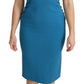 Blue Virgin Wool Casual Dress