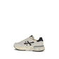 White Polyester Low Top Sneakers