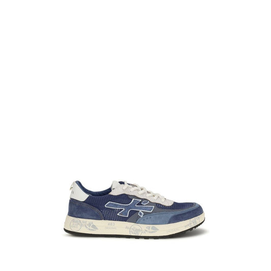 Blue Calf Leather Bos Taurus Low Top Sneakers