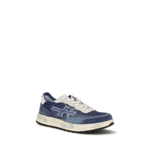 Blue Calf Leather Bos Taurus Low Top Sneakers