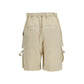 Beige Viscose Bermuda Shorts