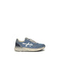 Blue Polyester Low Top Sneakers