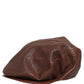 Men Brown Lamb Leather Newsboy Cloth Capello Hat