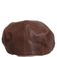 Men Brown Lamb Leather Newsboy Cloth Capello Hat