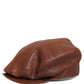 Men Brown Lamb Leather Newsboy Cloth Capello Hat