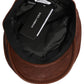 Men Brown Lamb Leather Newsboy Cloth Capello Hat