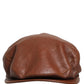 Men Brown Lamb Leather Newsboy Cloth Capello Hat