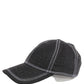 Men Black Cotton 6 Panel Baseball Capello Hat
