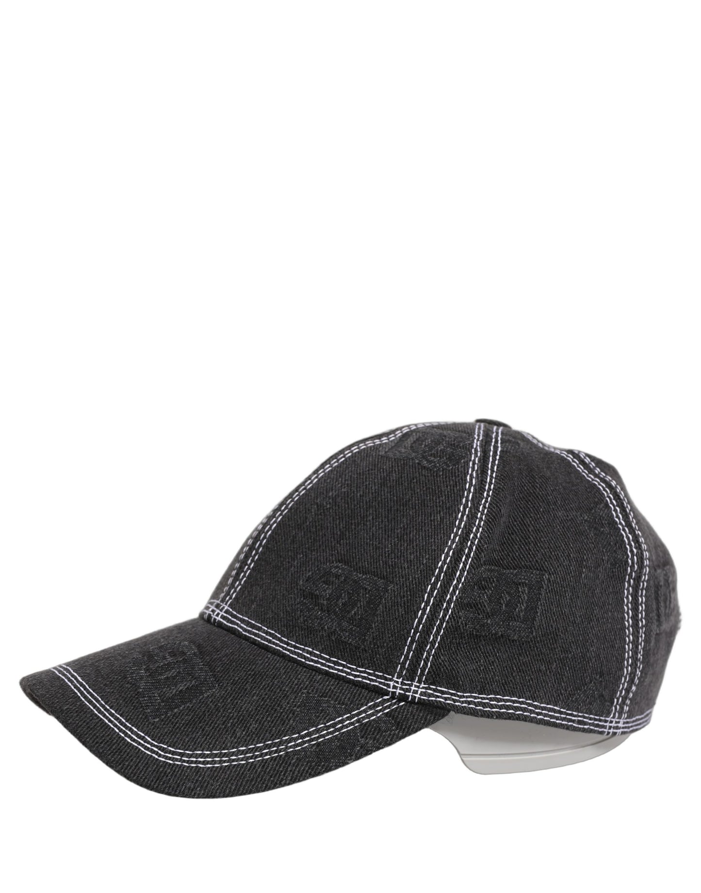 Men Black Cotton 6 Panel Baseball Capello Hat