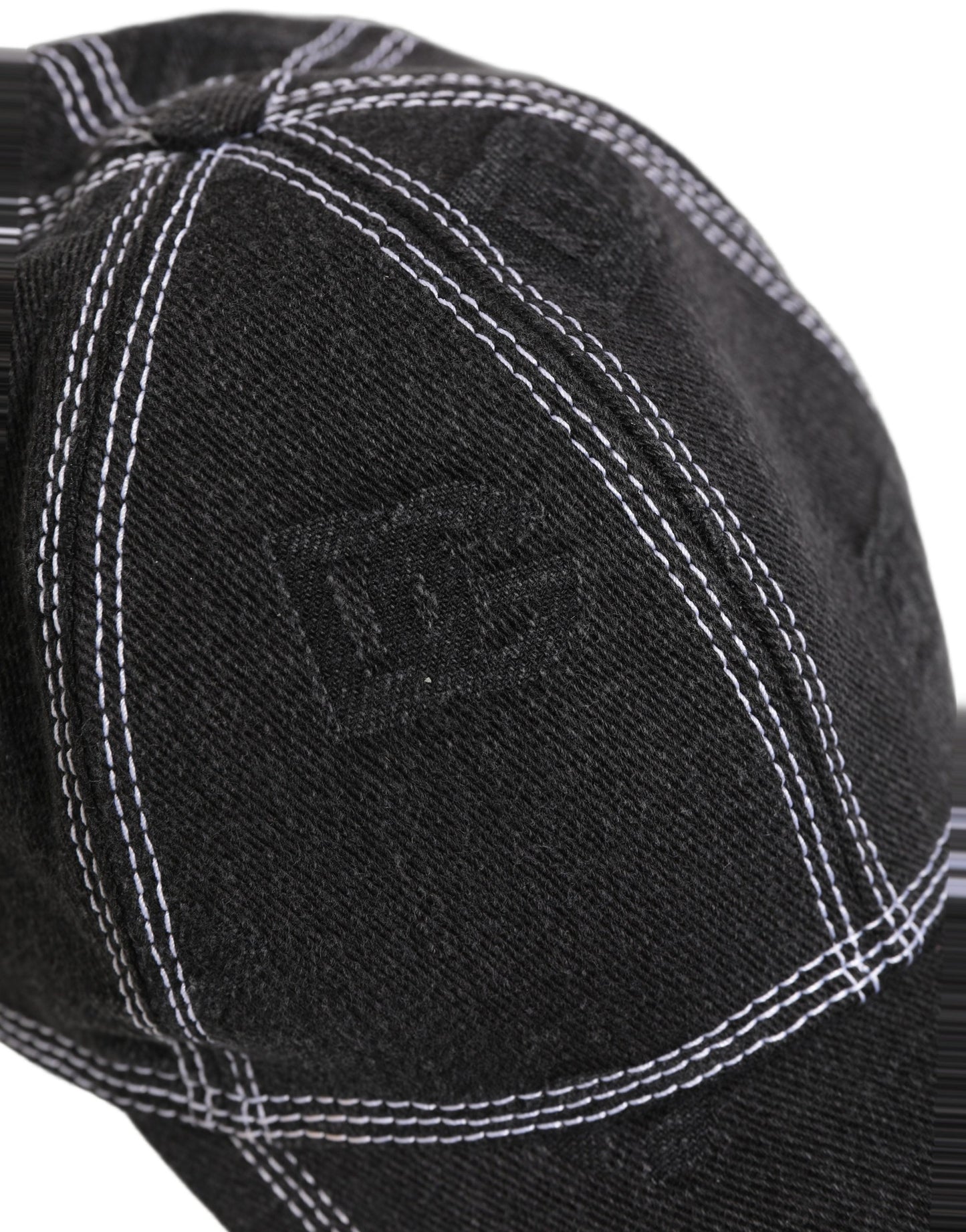 Men Black Cotton 6 Panel Baseball Capello Hat