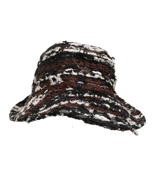Women Multicolor Acrylic Tweed Bucket Capello Hat