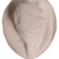 Women Beige Wool Knit Wide Brim Bucket Capello Hat