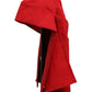 Women Red Polyester Whole Head Wrap Capello Hat