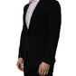 Black Wool Single Breasted Men Blazer Jacket