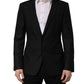 Black Wool Single Breasted Men Blazer Jacket