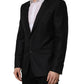 Black Wool Single Breasted Men Blazer Jacket