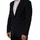 Dark Blue Wool Single Breasted Men Blazer Jacket