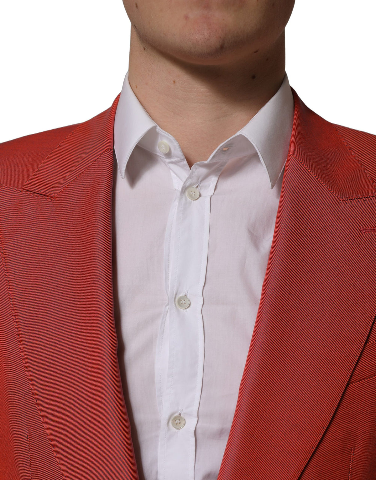 Red Wool Single Breasted Men Blazer Jacket