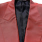Red Wool Single Breasted Men Blazer Jacket