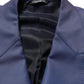 Blue Wool Double Breasted Men Blazer Jacket