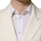 Off White Flax Single Breasted Blazer Jacket
