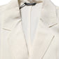 Off White Flax Single Breasted Blazer Jacket