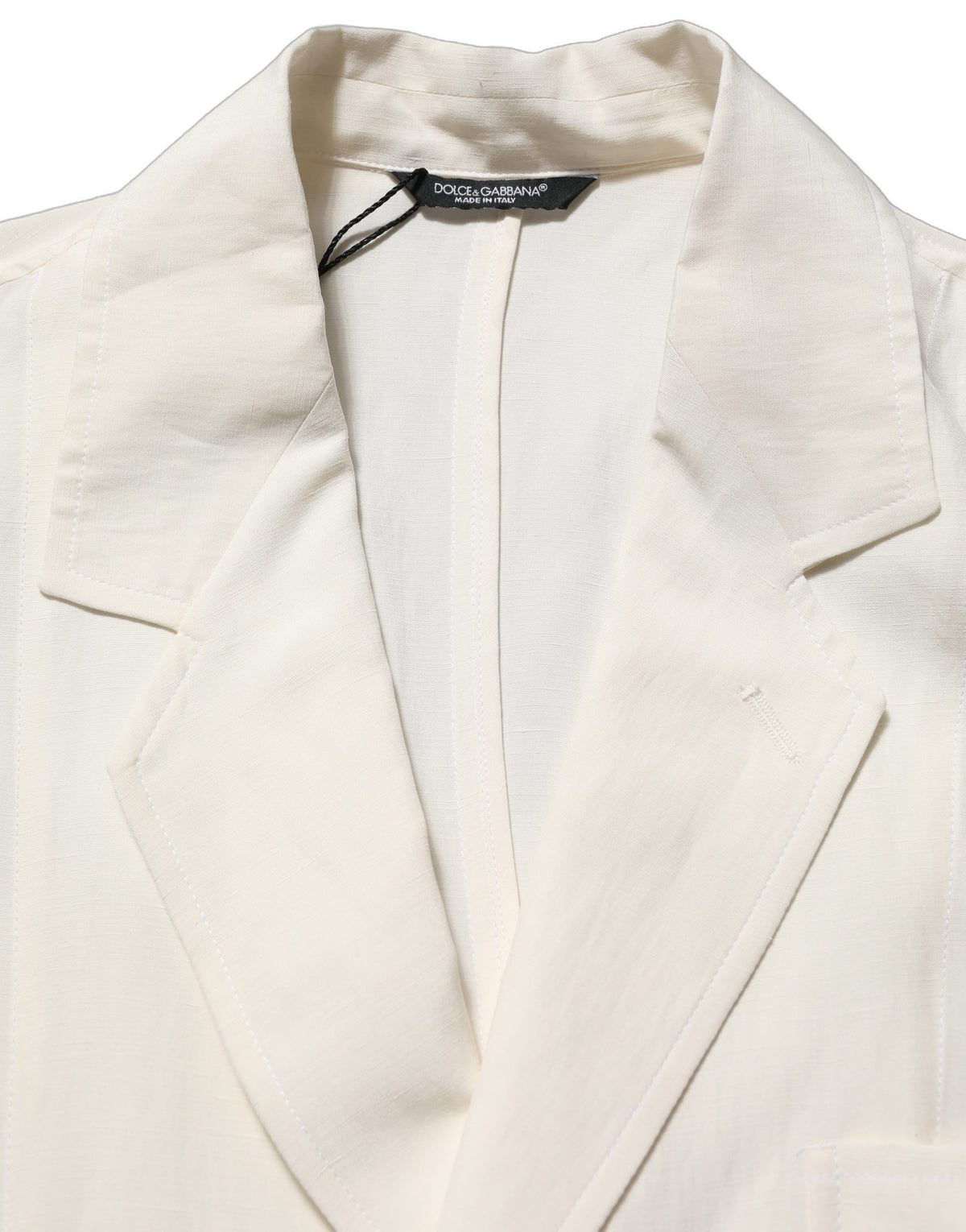 Off White Flax Single Breasted Blazer Jacket