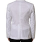 White Cotton Double Breasted Blazer Jacket