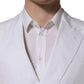 White Cotton Double Breasted Blazer Jacket
