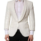 White Viscose Single Breasted Blazer Jacket