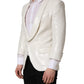 White Viscose Single Breasted Blazer Jacket
