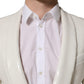 White Viscose Single Breasted Blazer Jacket