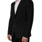 Black Wool Single Breasted Blazer Jacket