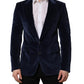 Blue Velvet Single Breasted Blazer Jacket