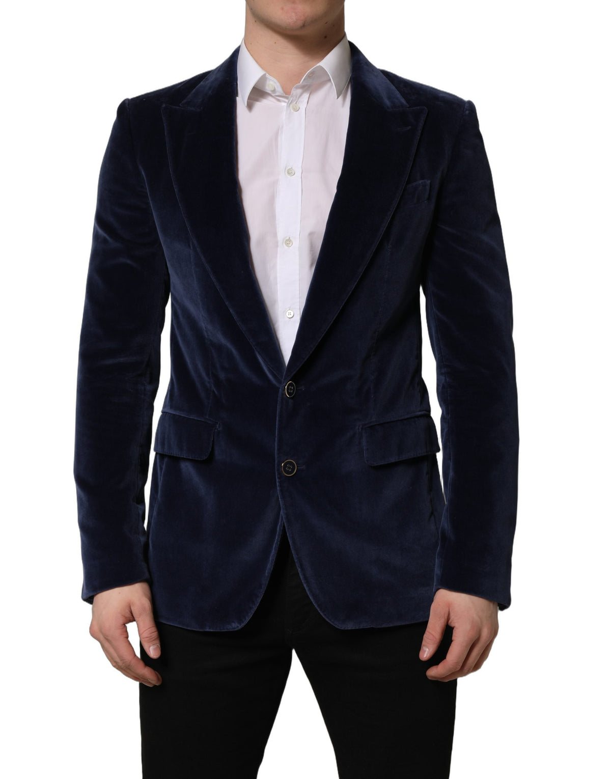 Blue Velvet Single Breasted Blazer Jacket