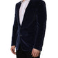 Blue Velvet Single Breasted Blazer Jacket
